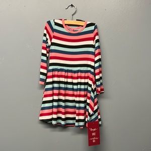 Kiki pants, long sleeve twirl dress multi Stripe